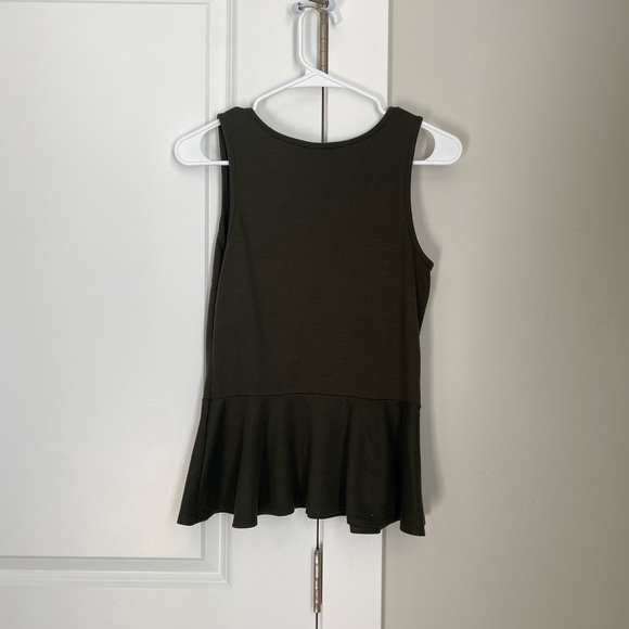 SOPRANO olive green peplum tank top - Picture 1 of 3